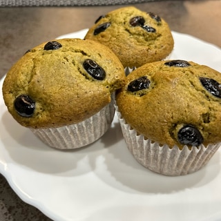 工程２つで混ぜるだけ❁簡単抹茶黒豆マフィン❁